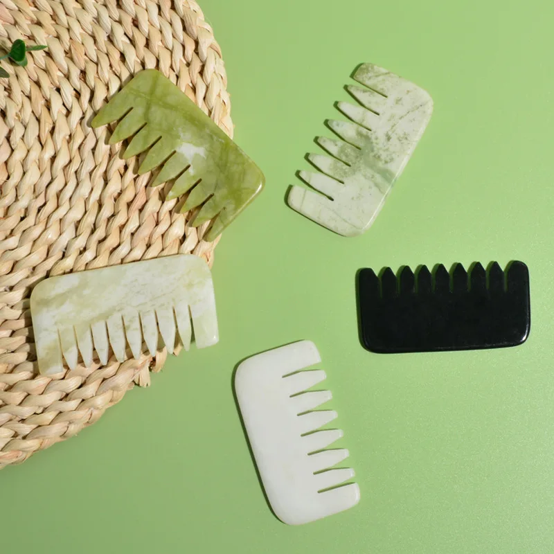 

Jade material: 5 small combs, smooth grinding, scraping, body massage combs, wholesale scalp jade massage combs