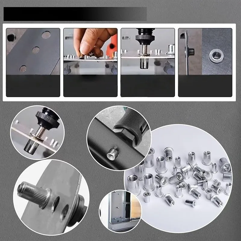80 pcs M3 Rivet Nuts, Stainless Steel, suitable for Sheet Metal Assembly, Easy Hammer Installation, Multipurpose