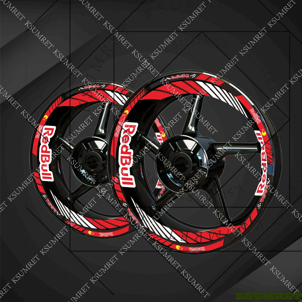 

Набор универсальных наклеек на колеса мотоцикла Red Bull, 17-18 дюймов