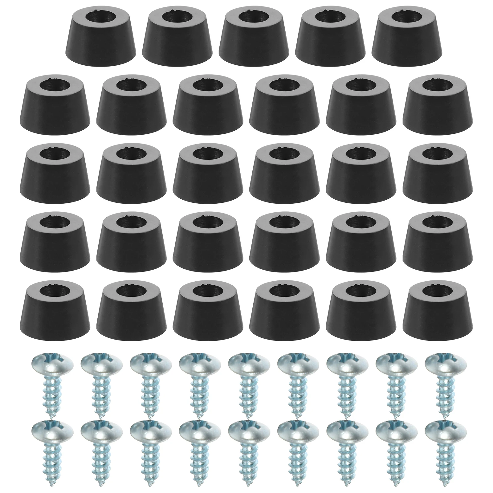 

60 pcs Furniture Leg Pads Non Slip Chair Feet Protectors Black Rubber 15x12x8mm Screw Hole Sturdy Wear Resistant Anti Skid Table