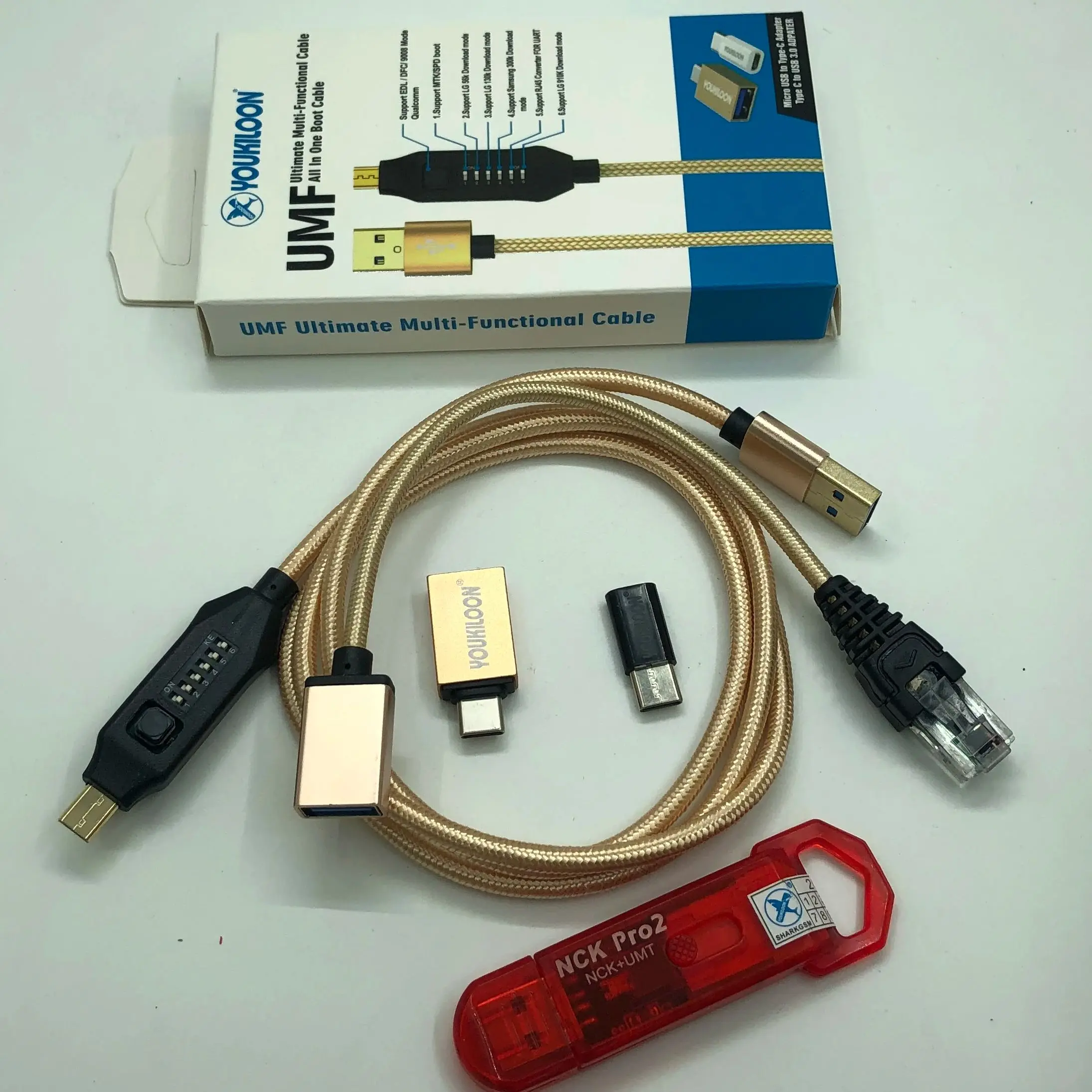 Dongle NCK Pro 2 en 1 con cable UMF, dongle NCK Key, dongle UMT, cable de arranque universal, envío rápido