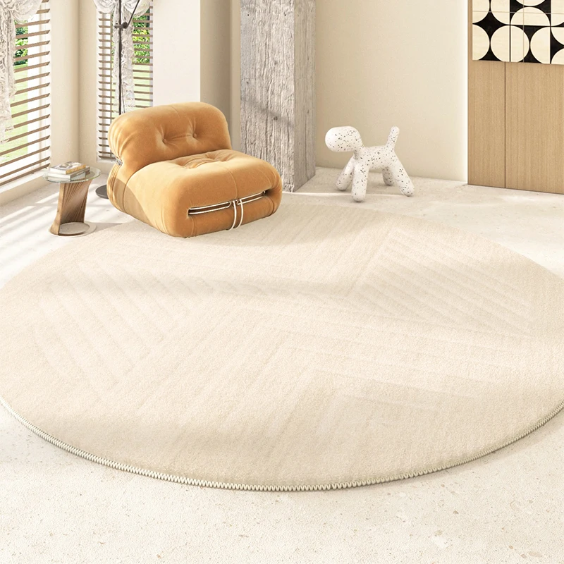 Tapis minimaliste moderne pour chambre à coucher, grande surface, salon, décoration, tapis rond, épaissi, polymères non ald, maison, peluche, salon,