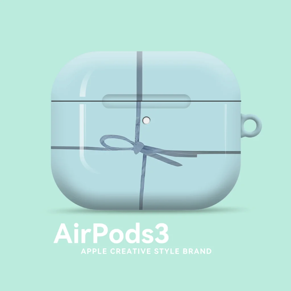 Ins-funda protectora para auriculares con pajarita azul coreana, funda protectora para auriculares para Apple Airpods 2nd Pro 2 3 1 4, caja de carga inalámbrica Bluetooth