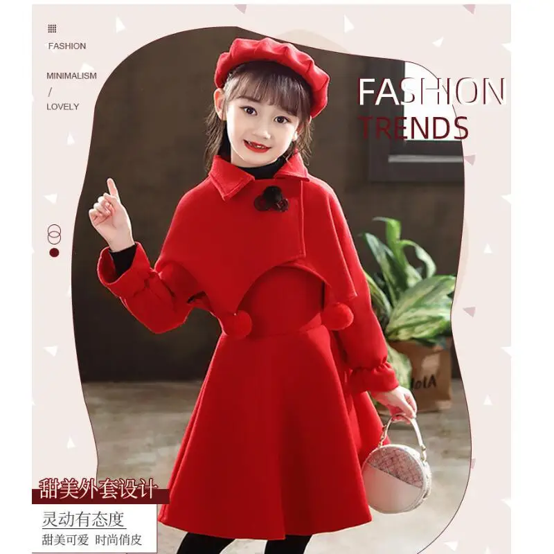 Kawaii معطف غير رسمي مجموعة موضة 2 قطعة ملابس الأطفال سترة الفتيات الفتيات خفيفة الوزن مبطن الأمومة 2025 فستان الأميرة