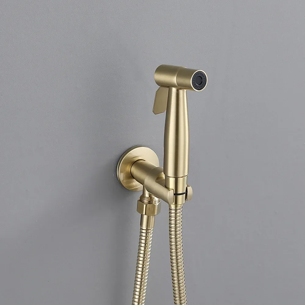

Brushed Gold/Gray 304 Stainless Steel Bidet Faucet Set Douche Kit Hand Held Bidet Sprayer Hand Sprayer Shower Head Self Cleaning