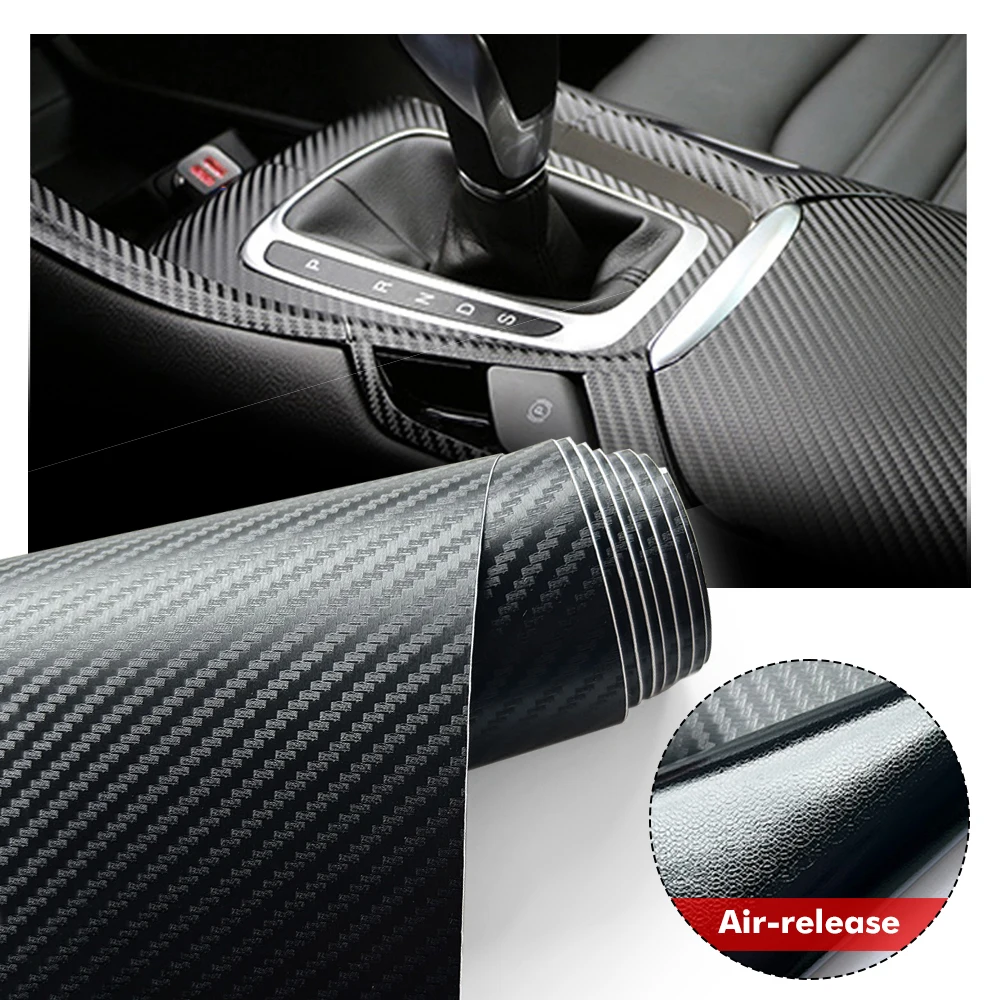 3D Carbon Fiber Film Car Vinyl Sticker Black Auto PVC Foil Laptop Skin Phone Cover Motorcycle Decoration Films Car Accessories