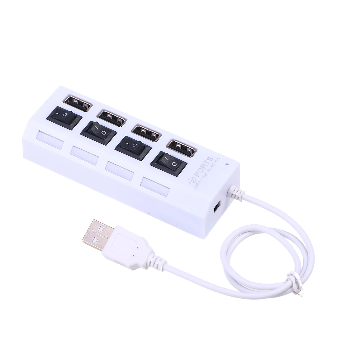 

Portable USB Hub 4 Ports USB 2.0 High Data Expansion Hub USB Splitter for XP/ Vista 7 8 10 Laptop PC Computer (White)