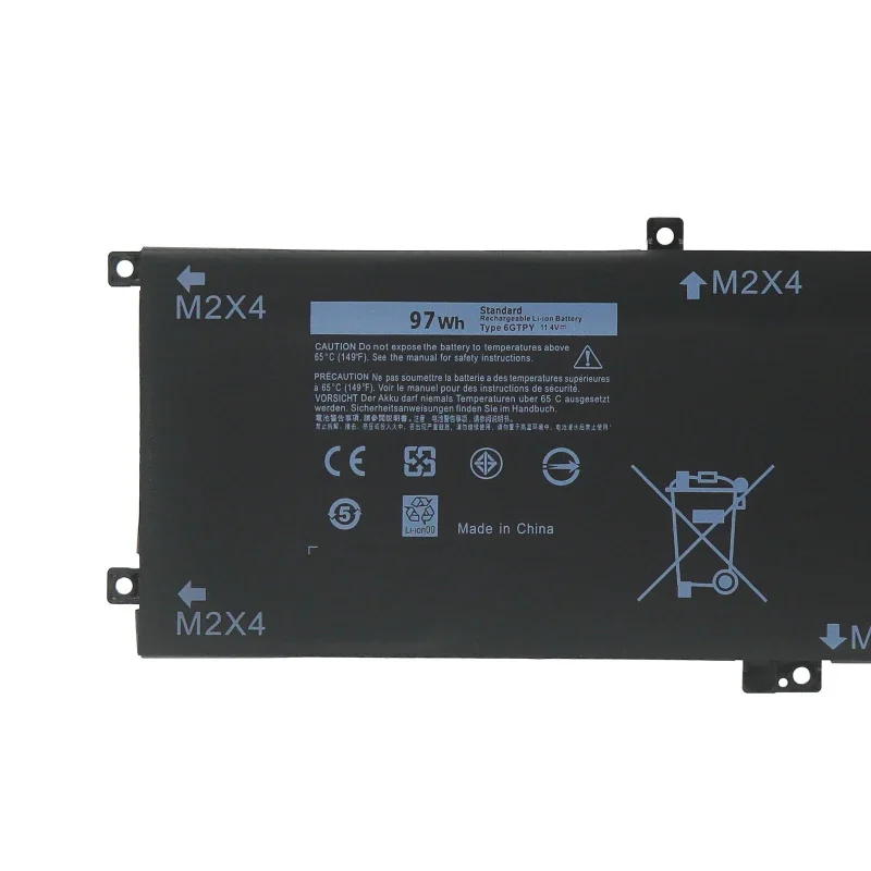 Imagem -05 - Bateria para Dell Xps 15 9560 9570 9550 7590 Precisão 5510 5520 5530 5540 M5520 M5510 Substituição Vostro 7500 6gtpy 97wh