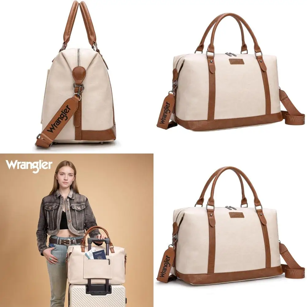 Large Weekender Bag for Women - Waterproof Carry-On, Perfect for Overnight Trips and Gym, Beige