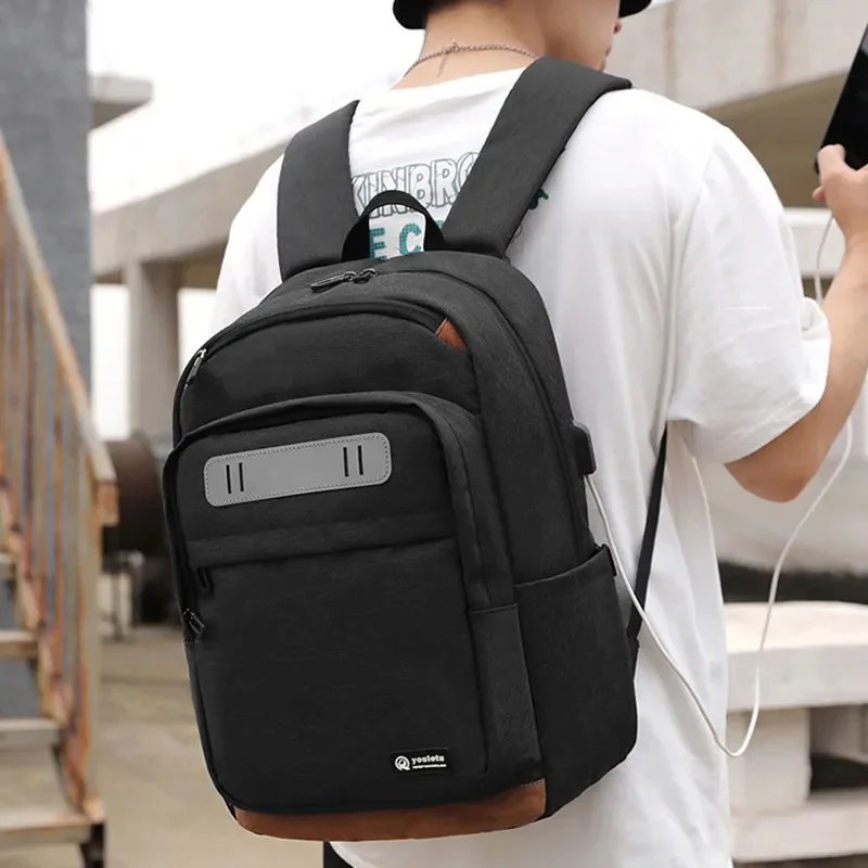 Sports USB Charging Men's Large Capacity Laptop Casual School Bag For Teenager Fashion Man Travel Backpack