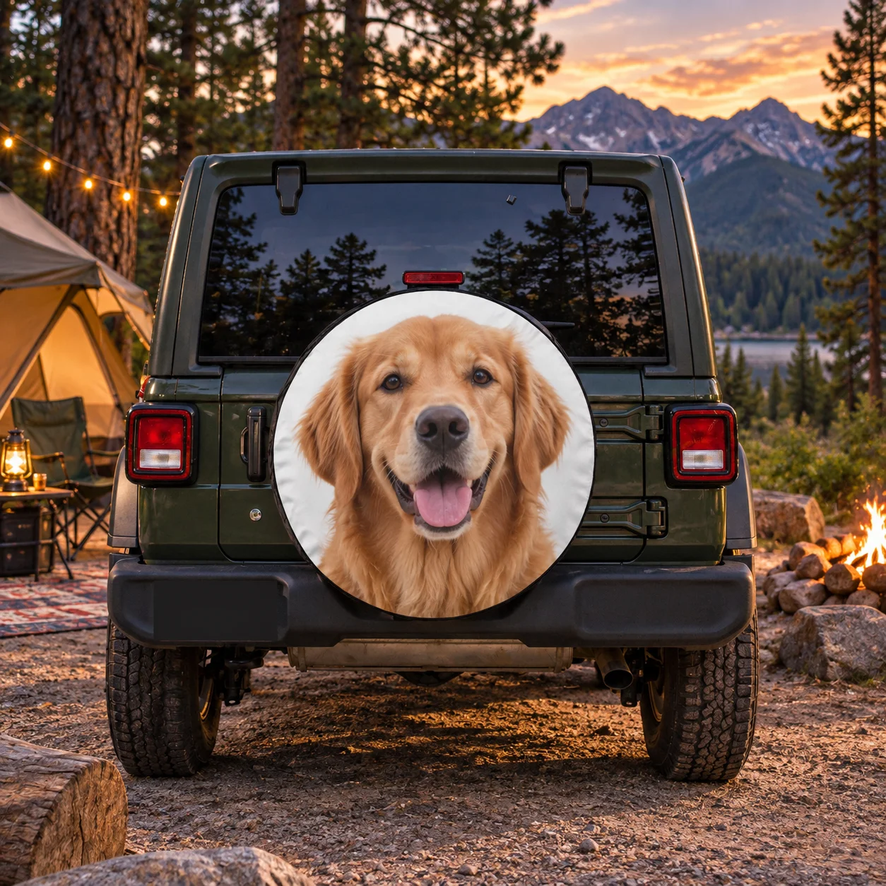 Custom Photo Spare Tire Cover Personalized Wheel Protector Custom Picture Tire Cover for Jeep SUV RV Camper Car Accessories