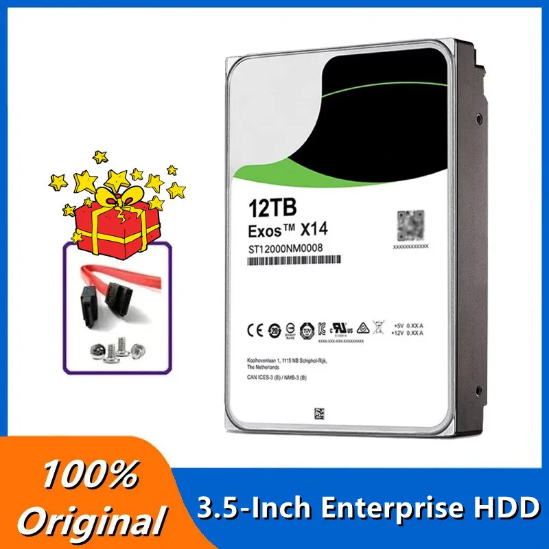 100% Original 12TB SATA 256MB HDD Cache 6Gb/s 3.5-Inch Enterprise Hard Drive HDD 12TB 7200RPM Mechanical Hard Disk