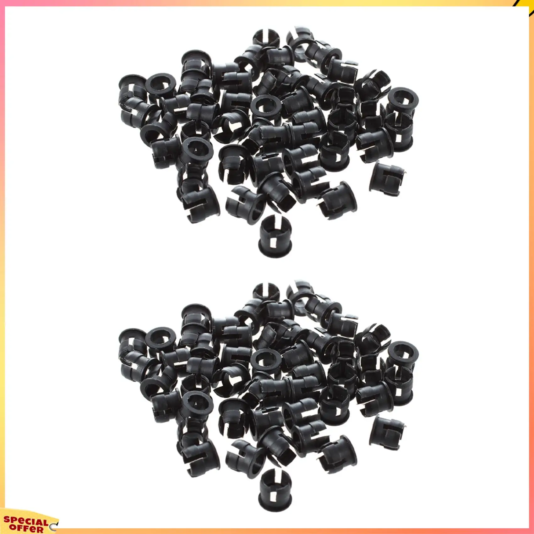 ABFI 100 unidades 5 mm de plástico preto LED suporte caixa painel de exibição de clipe