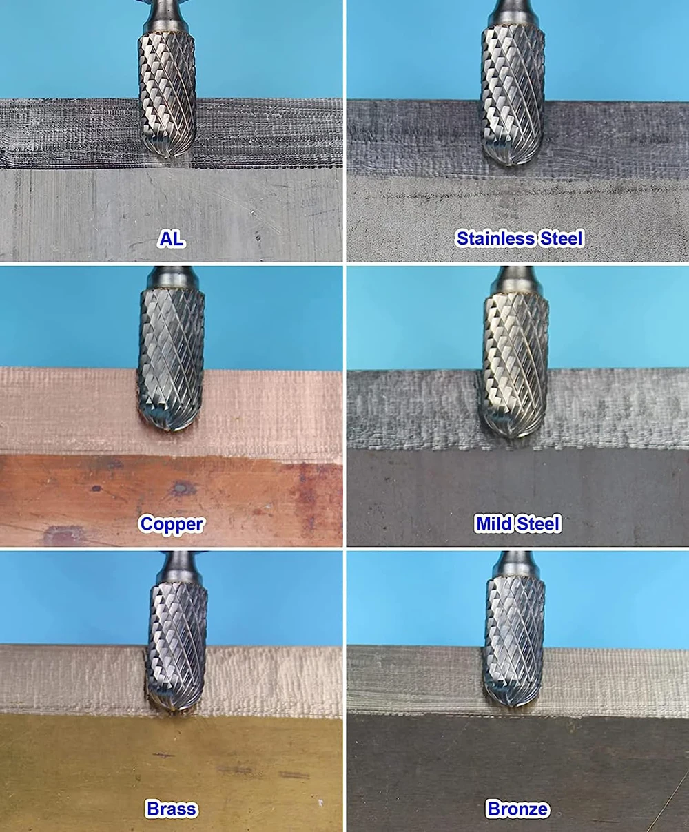 Tungsten Carbide Milling Cutter, Rotary Ferramenta Burr, Double Diamond Cut, Ferramentas Dremel, moagem elétrica, 1/8 \