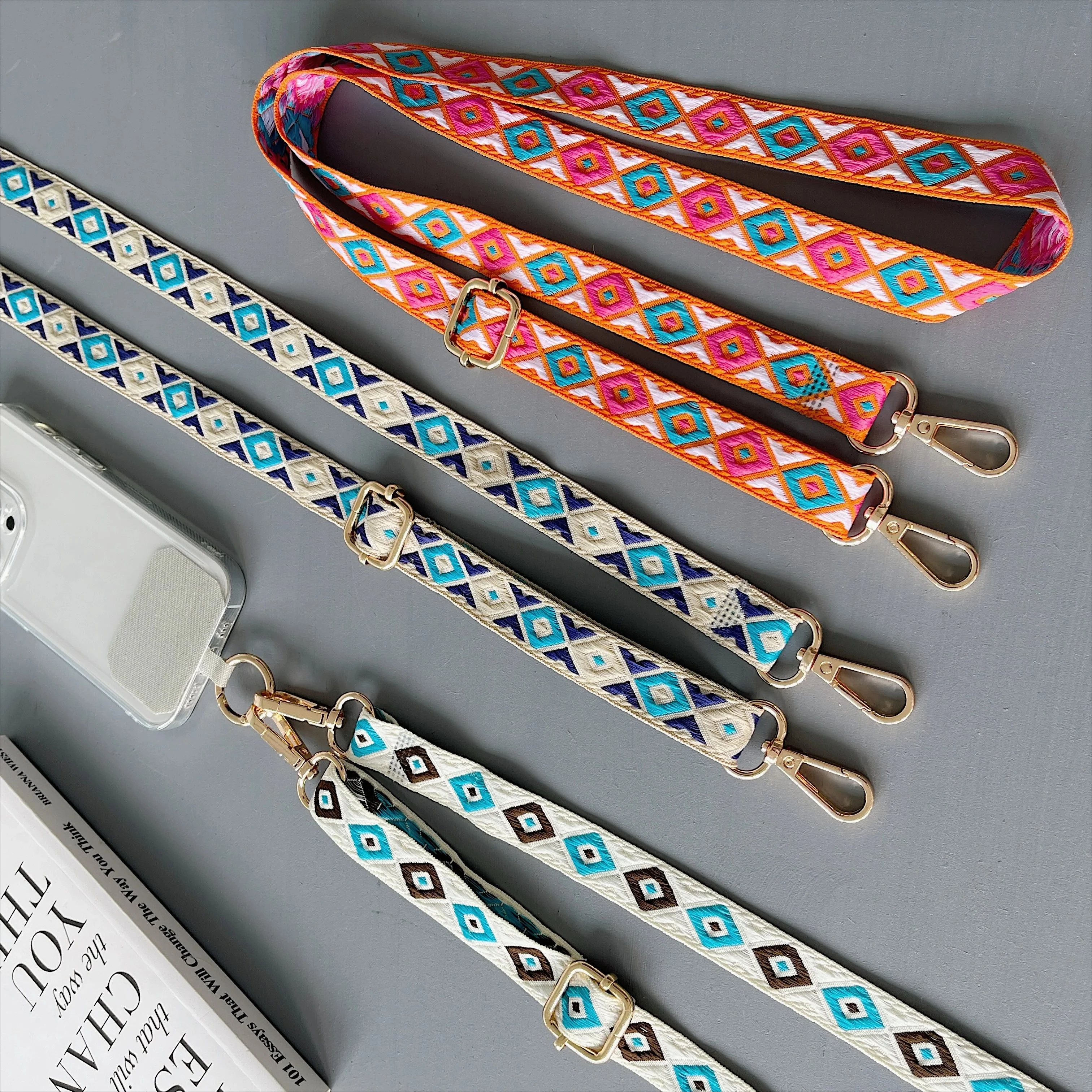 

Ретро-ремешок для телефона с вышивкой, диагональный, универсальный, прочный, многофункциональный