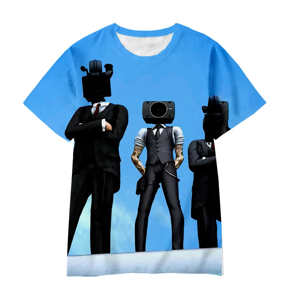 New Product Skibidi Toilet Toilet Man Monitor Man Funny Game Digital Printing Casual Loose T-shirt