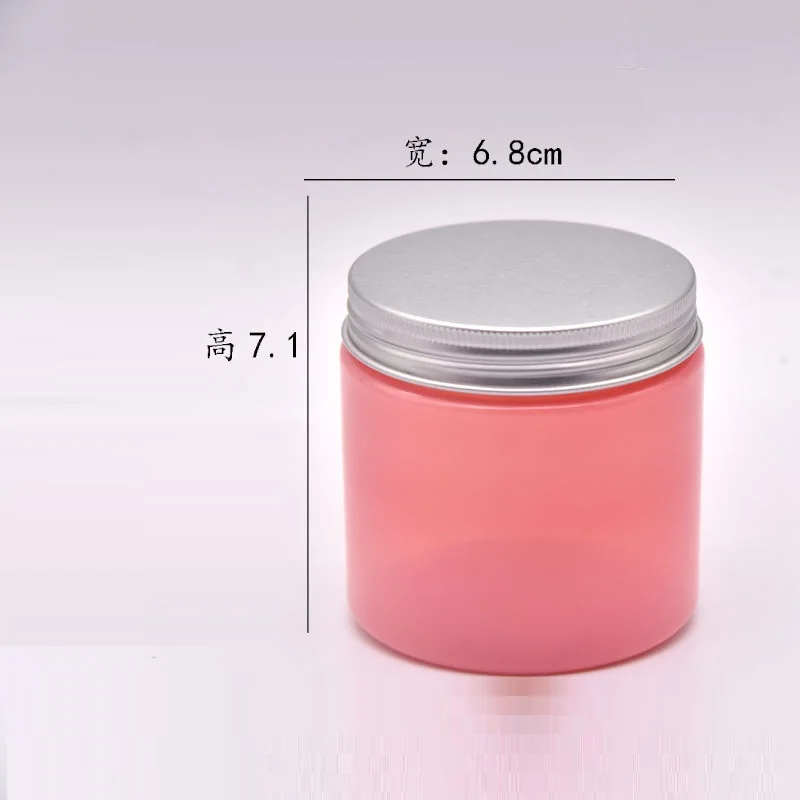 Barattolo cosmetico in plastica da 24 pezzi Vaso per crema rosa trasparente vuoto 100g 150g 200g 250g Coperchio in alluminio argento Contenitore per crema da imballaggio portatile