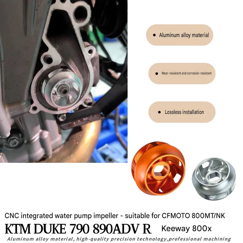 FOR KTM DUKE 790 890 890 ADV One-Piece Aluminum Water Pump Impeller High Flow Cooling Water Pump Turbine for High Temperature