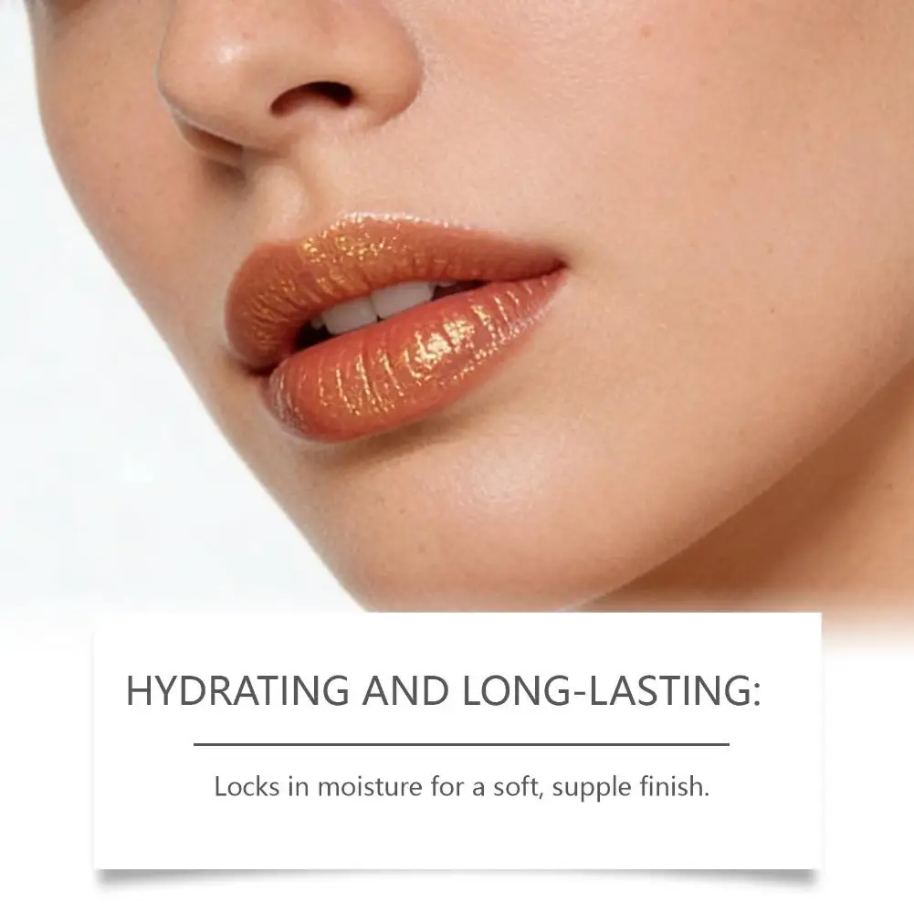 Gold Crystal Foil Lippenbalsam, Lippenstift, weich, feuchtigkeitsspendend, natürliche Farbe, Lipgloss, leichte Textur, nicht fettig, feuchtigkeitsspendend, verblasst Lippenlinien – Detail 11