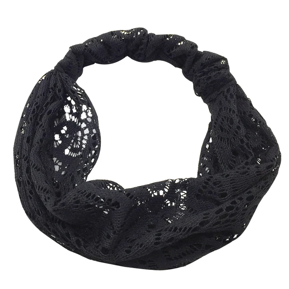 

Vintage Hair Band For Women Black Lace Headwrap Breathable Lightweight Elastic Lace Printing Design Party Dancing Sport Use
