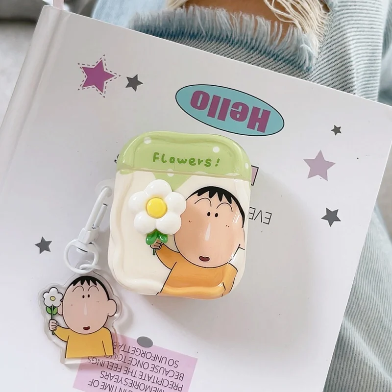 เคสหูฟังลายชินจังสุดน่ารัก เคสหูฟังสำหรับ AirPods 1 2 3 Pro 3 4 Pro2 2nd กล่องหูฟังไร้สายบลูทูธ