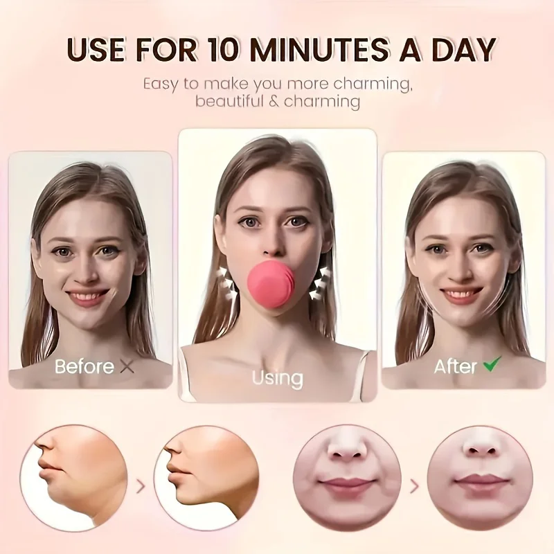 1-5 Stuks Siliconen Gezicht Lifting Massager V-lijn Spier Trainer Dubbele Kin Reducer Facial Yoga Tool Alcoholvrije Lachende Sporter