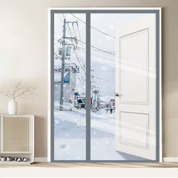 Air conditioning door curtain partition curtain,anti cold air blocking curtain, plastic windproof household transparent bathroom