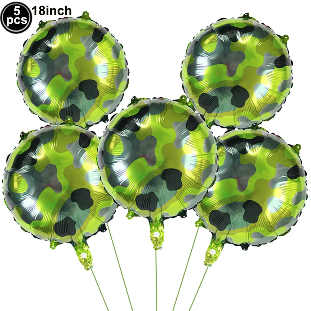 Camo Tank Balloons Camo Star Foil Balloon Camouflage Party Supplies Boy Birthday Balloon Military Party Decorations Globos