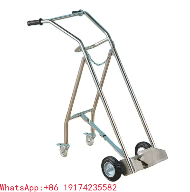 

Factory Direct Cheap Portable Stainless Steel Med-ical Ox-ygen Cylinder Trolley Hos-pital Furniture with Wheels