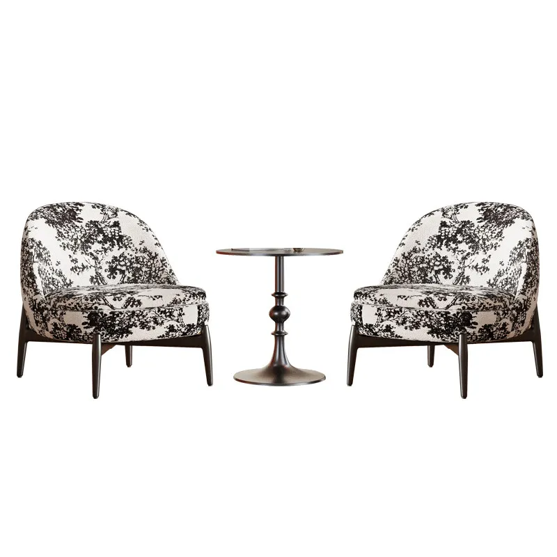 

Vintage single sofa wabi wind living room bedroom leisure chair Internet celebrity designer hotel B & B medieval furniture