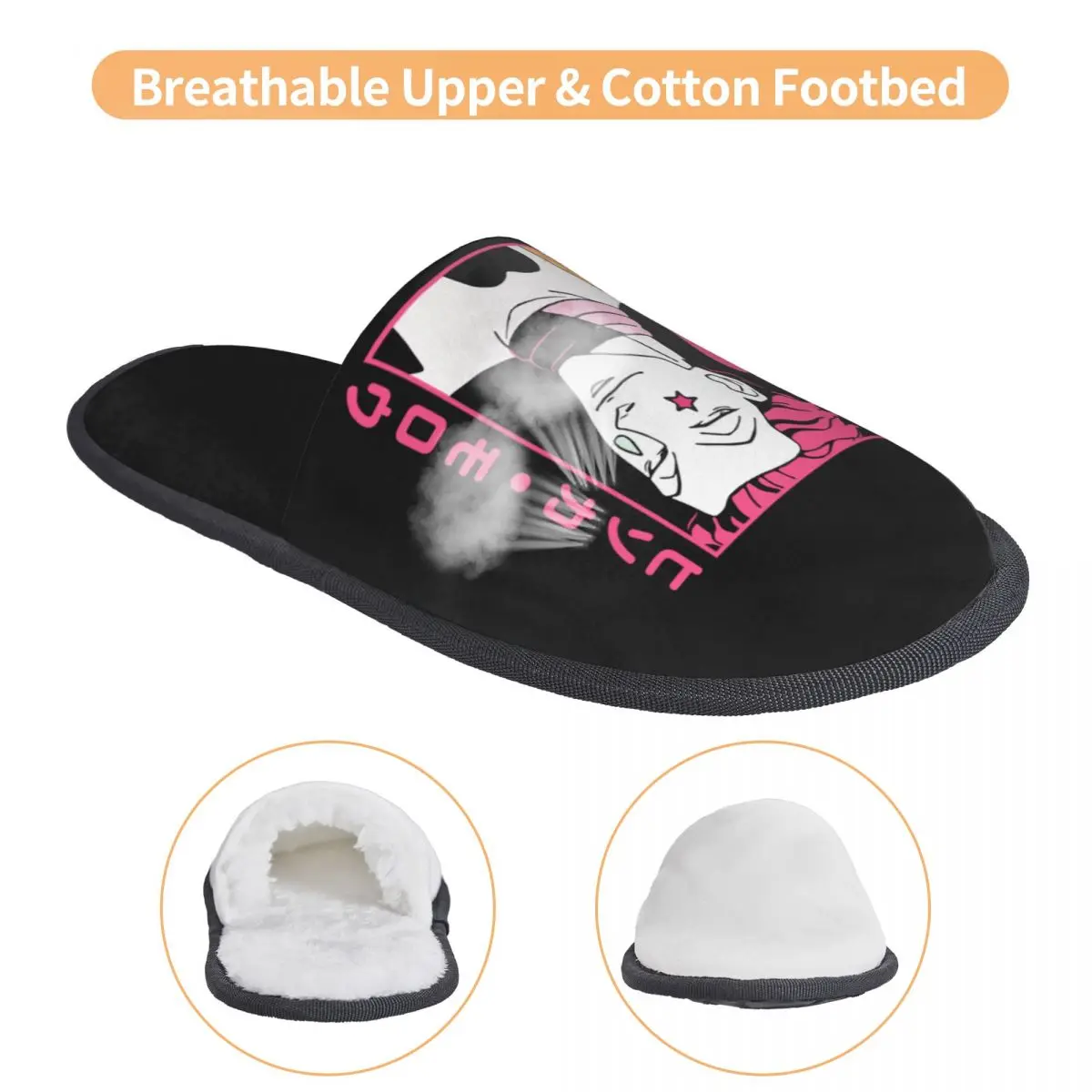 Custom Hunter X Hunter House Slippers Women Soft Memory Foam Hisoka Morow HxH Slip On Bedroom Slipper Shoes