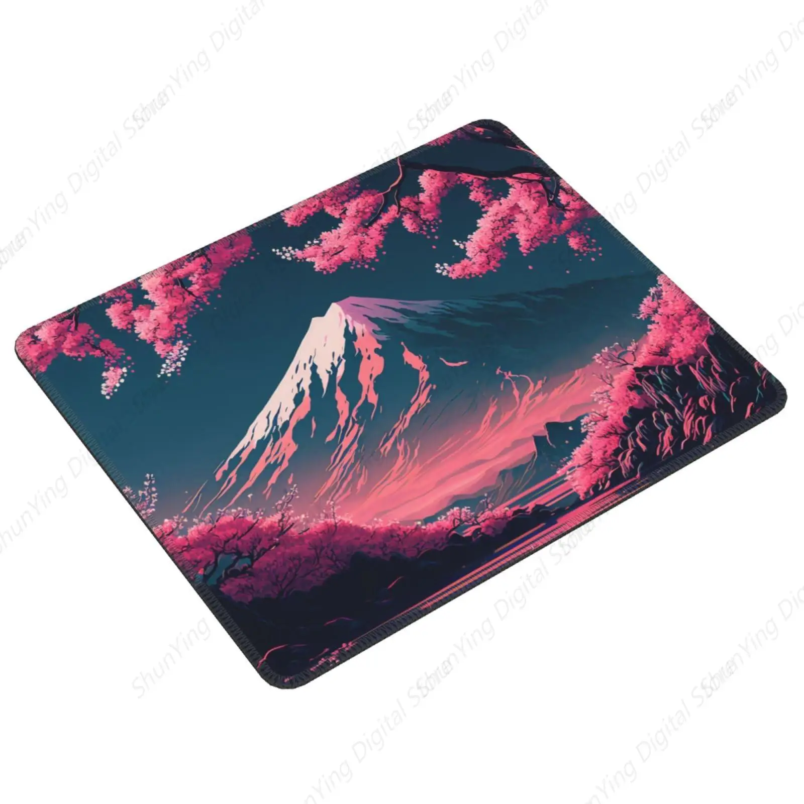 Sakura Pattern Lock Edge Mouse Pad With Anti Slip Rubber Suitable For Office Mouse Pads On Male And Female Laptops 18*22cm