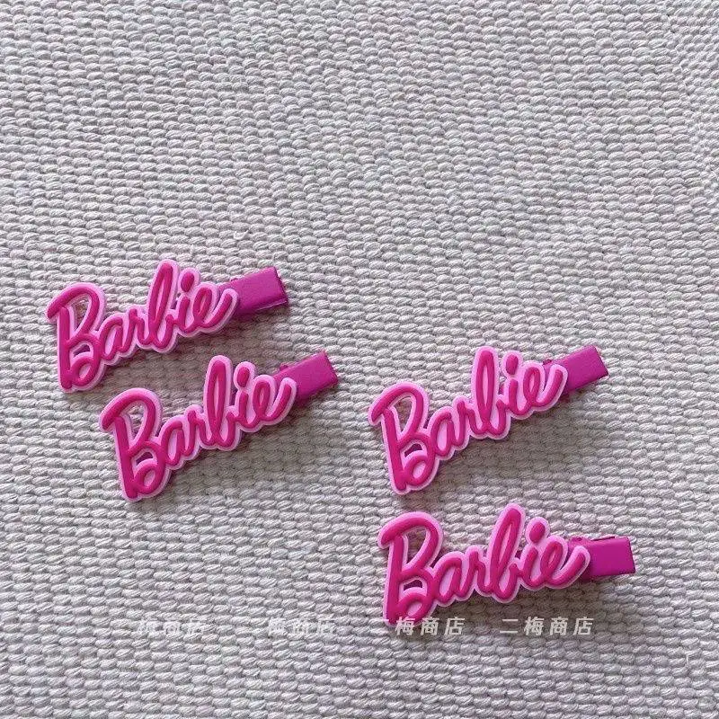 Cute Barbies Hairpin Side Clip Girls Duckbill Clip Bangs Clip Niche Hair Accessories Barbie Letter Hairpin Girls Toy Small Gift