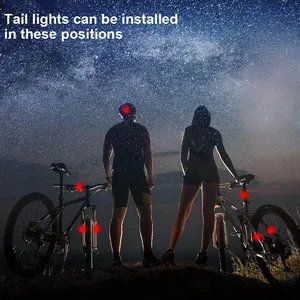 Ultra bright bicycle rear light, rechargeable USB, LED bike rear lamp, MTB road helmets, easy to install for safety 10 MAIN SALES LANGER METHOD - №9