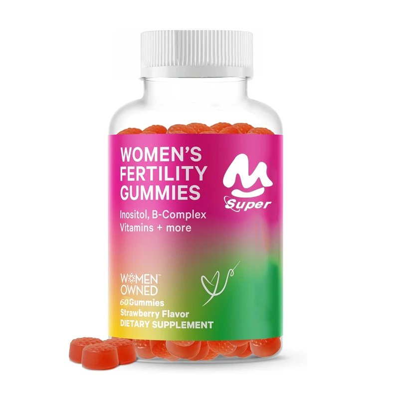 

Fertility 60 gummies: Female strawberry fertility supplement, healthy cycle, prenatal vitamins, inositol+vitamin B6+folic acid,