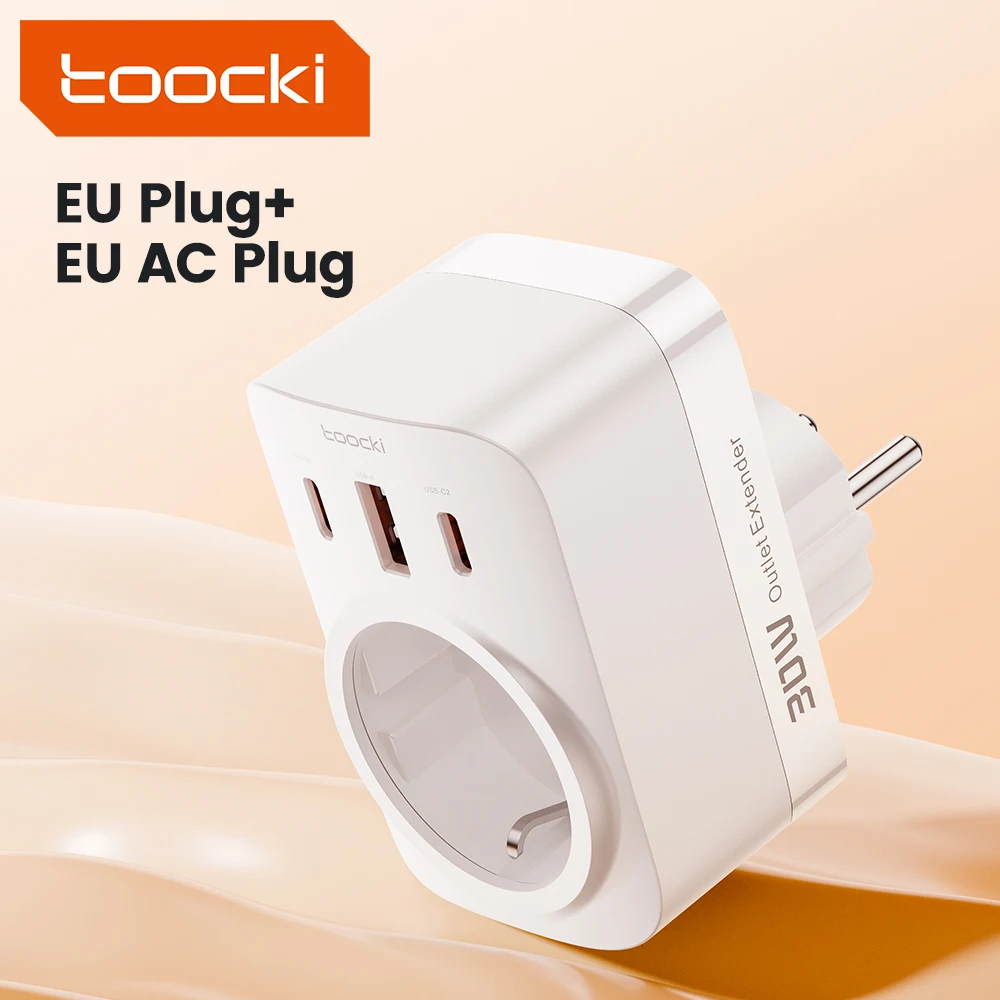 Toocki PD 30 W GaN Oplader Met AC Outlets Mobiele Telefoon Oplader Voor iPhone 15 14 Xiaomi Samsung S23 USB stopcontact Stekkerdoos