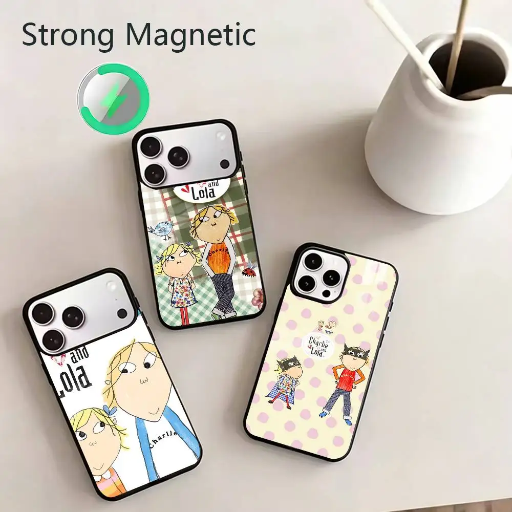 

Charlie and Lola Phone Case For iPhone 17,16,15,14,13,12,11Plus,Pro,Max for Magnetic Wireless Charging
