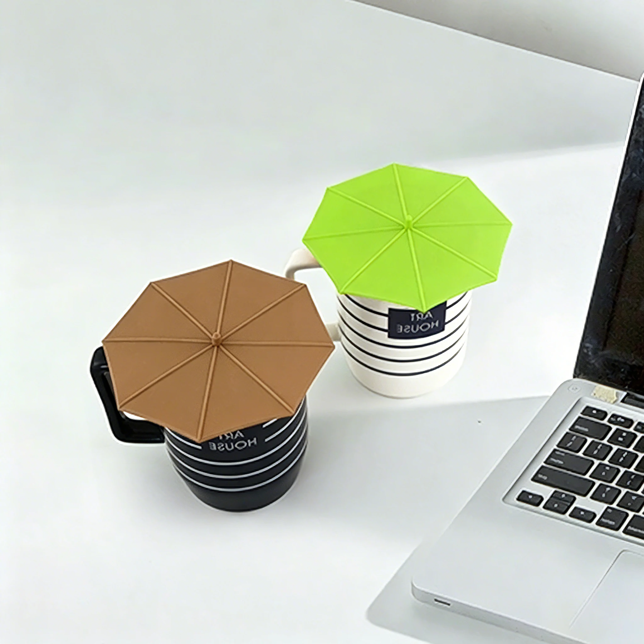 1pc Umbrella Shaped Leak Proof Mug Lid Silicone Cup Lid Umbrella Shaped Sealable Cup Lid