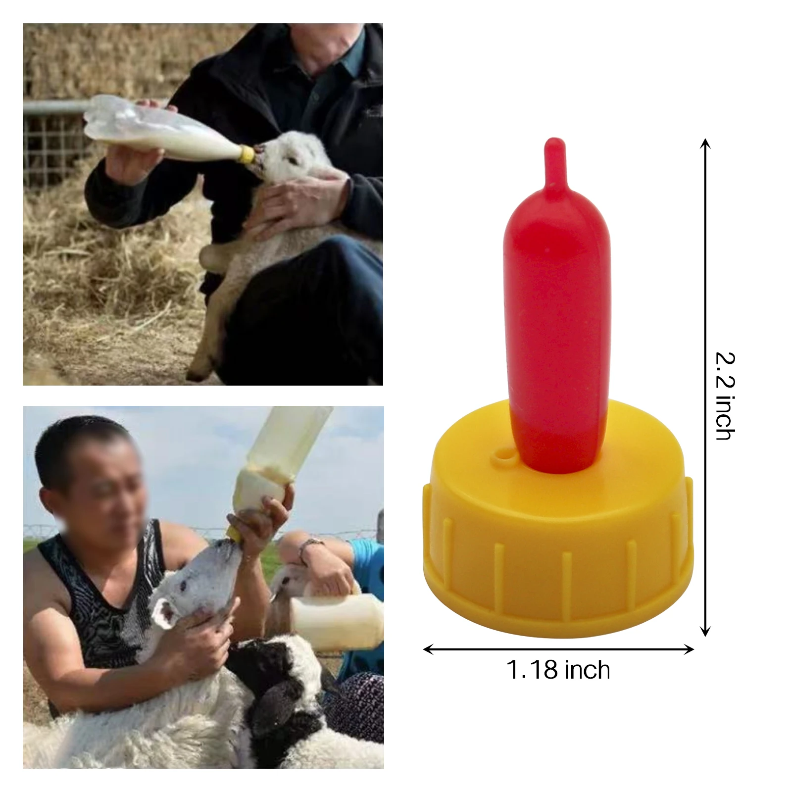 10PCS Agnello Capra Latte Tettarelle Da Biberon Bevitore Gestiame Strumenti di Alimentazione Tettarelle Da Biberon In Gomma Morbida Ciuccio Vite di Alimentazione Sprite Coke Bottiglie capezzoli