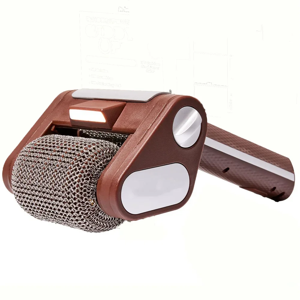 

​Cordless Bristle Free Grill Brush Rechargeable BBQ Cleaner 360 Rotating Stainless Steel Roller Tool LED Light​