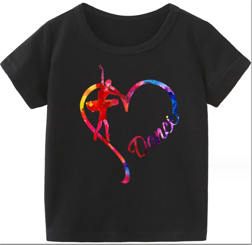 Camiseta con estampado de corazón de baile para niños, Camiseta deportiva de Taekwondo para niñas, Tops de Stranger Things de Aliexpress, Reino Unido, Verano