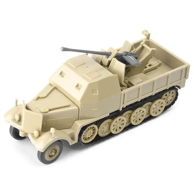 1/72 WWII German Half Track Air Defense Truck SD. Kfz.7/2 Antiair Armored Vehicle Model 4D Assemble Military Chariot Toy