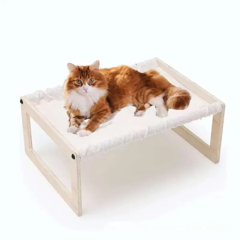 Wooden cat bed, pet moisture-proof cat nest, removable and washable cat rack, universal ground-free bed in all seasons