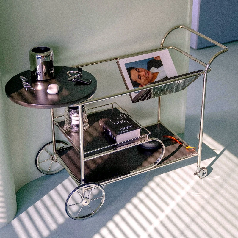 trolley light luxury modern living room home removable side table sofa side cabinet shelf coffee table