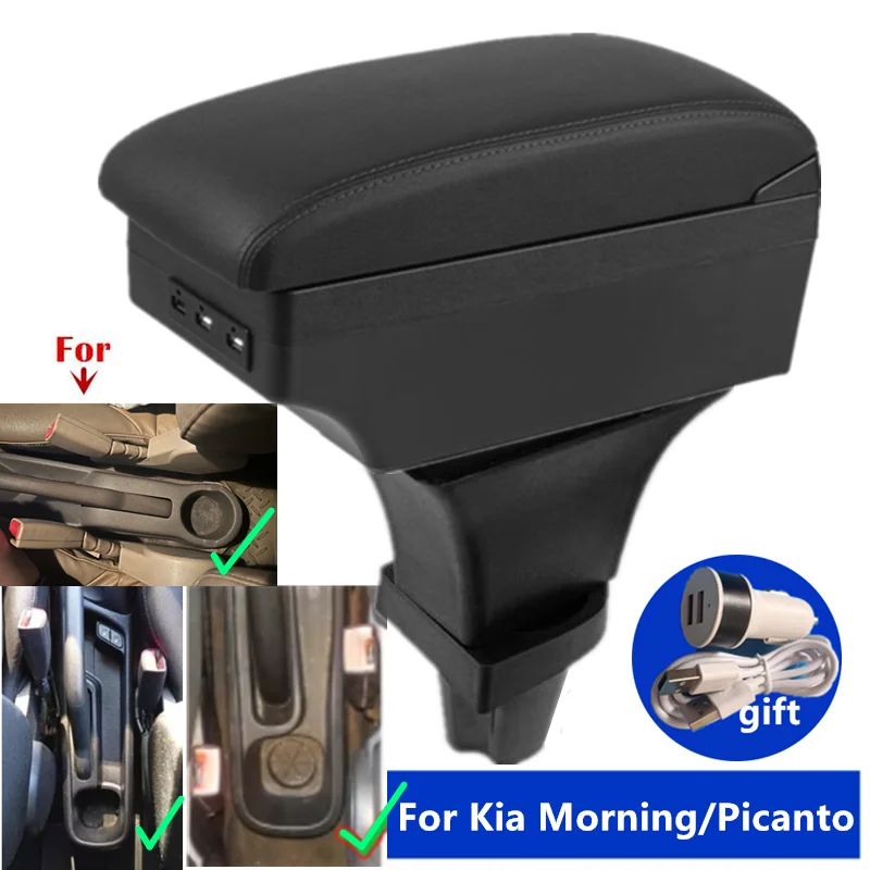 Für Kia Morning Armlehnenbox, für Kia Picanto Auto-Armlehnenbox, zentrale Aufbewahrungsbox, spezielles Nachrüstzubehör für den Innenraum