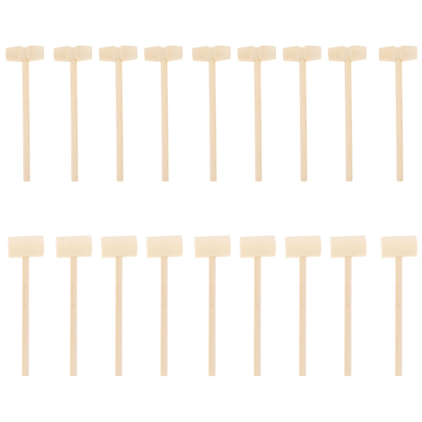 20Pcs Mini Hammer Wooden Smooth Safe Lightweight Kids Mallet for Cake Chocolate Pounding Game Prop Natural Cracking Mallet