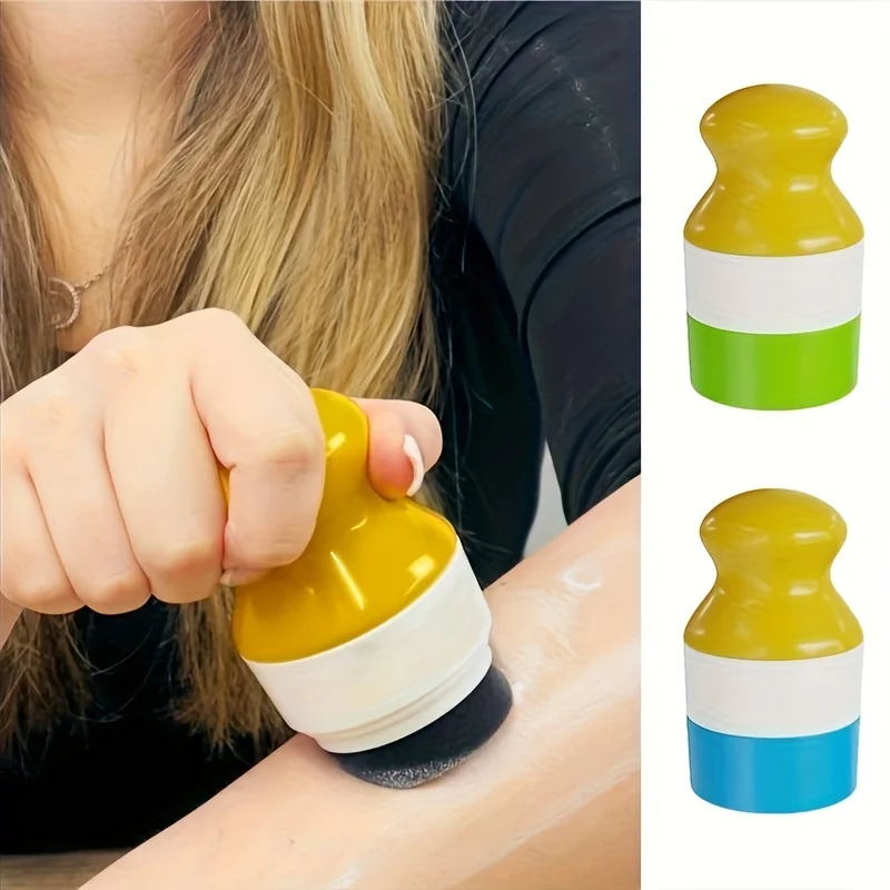 Refillable Sunscreen Dispenser & Roller Applicator - Twistup Container Leak-Proof Dual Compartment Design for Travel Daily Use