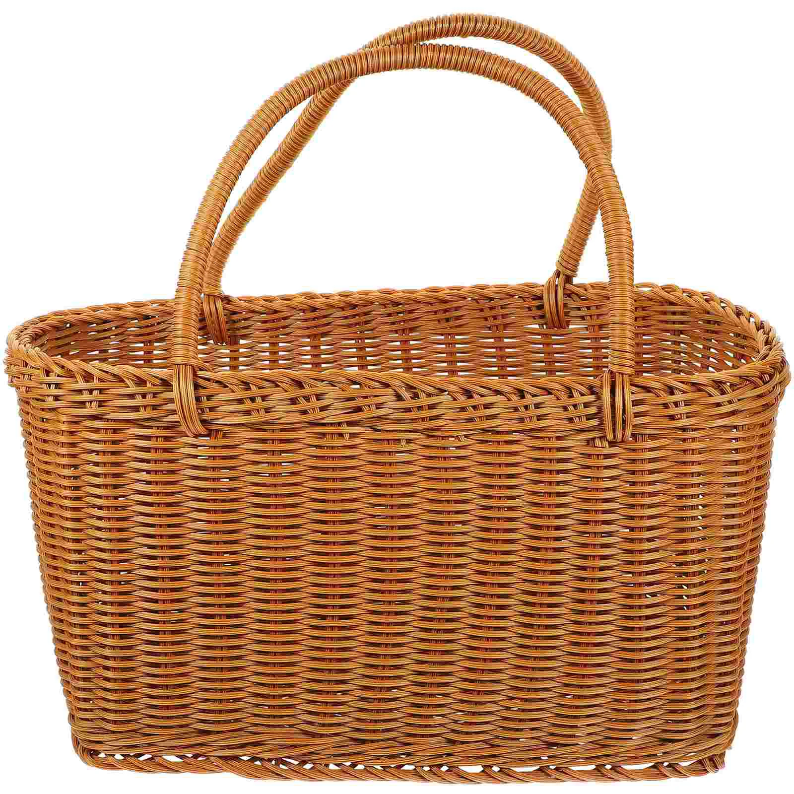 

Decorative Basket Shopping Storage Baskets Portable Fruit Home Container Handwoven Picnic