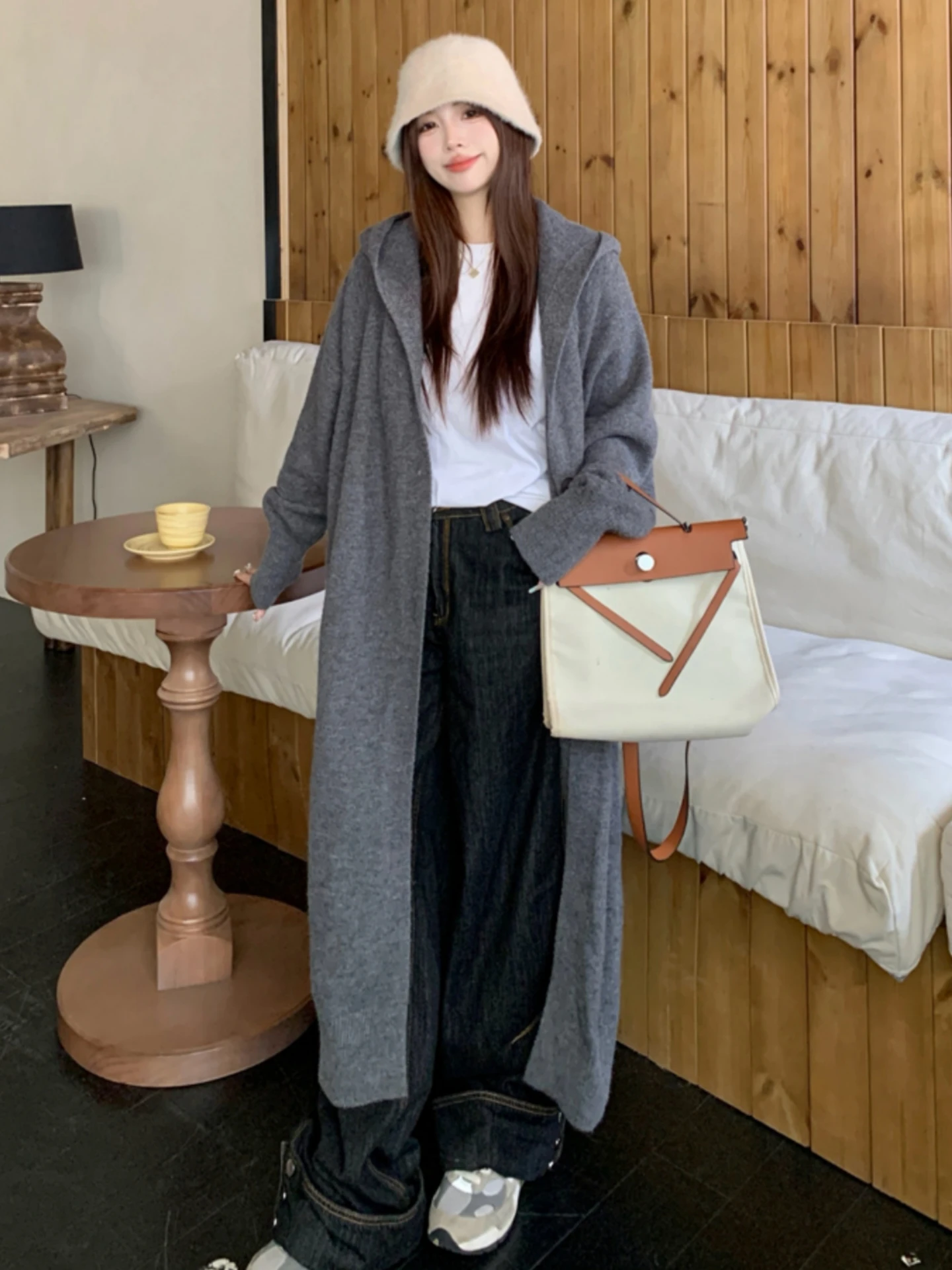 

Loose Long Knitted Cardigan Sweater Women's Spring Autumn plus Size Comfortable Casual Style Korean Fashion Full Sleeve