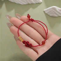 Lucky Handmade Braided Red Rope Lotus Knot Friendship Bracelet 3